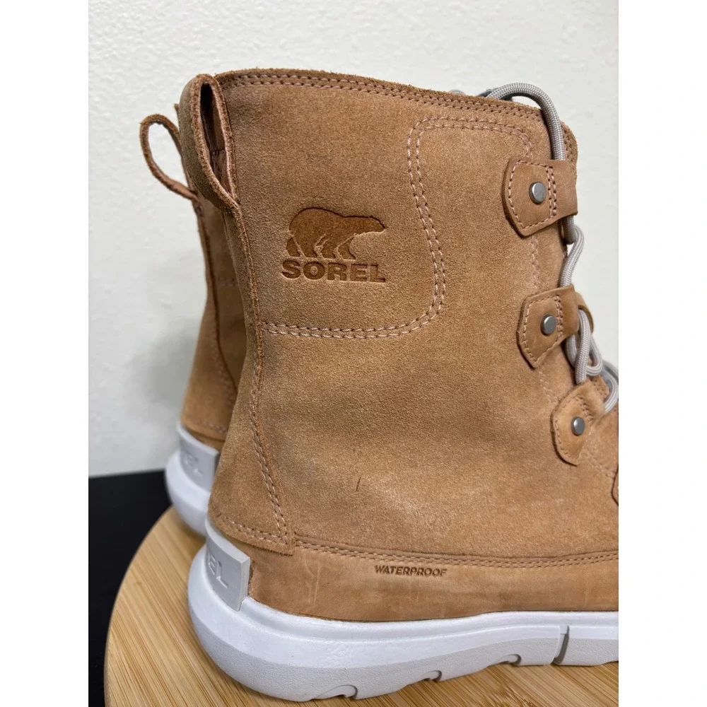 Sorel Explorer II Joan Boot Womens 11 Tan Brown Waterproof Suede Felt NL4460-253